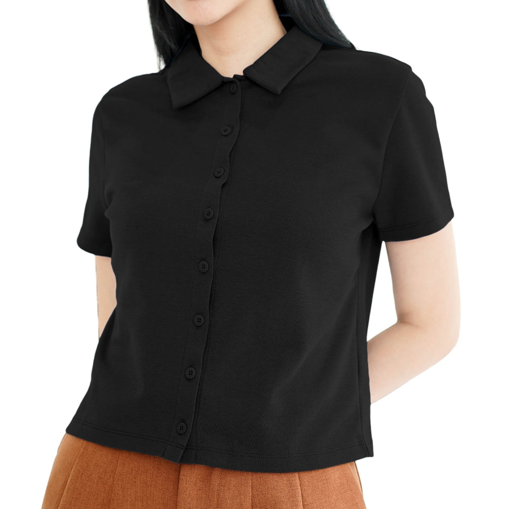 Arven Collared Button Top
