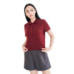 Arven Collared Button Top