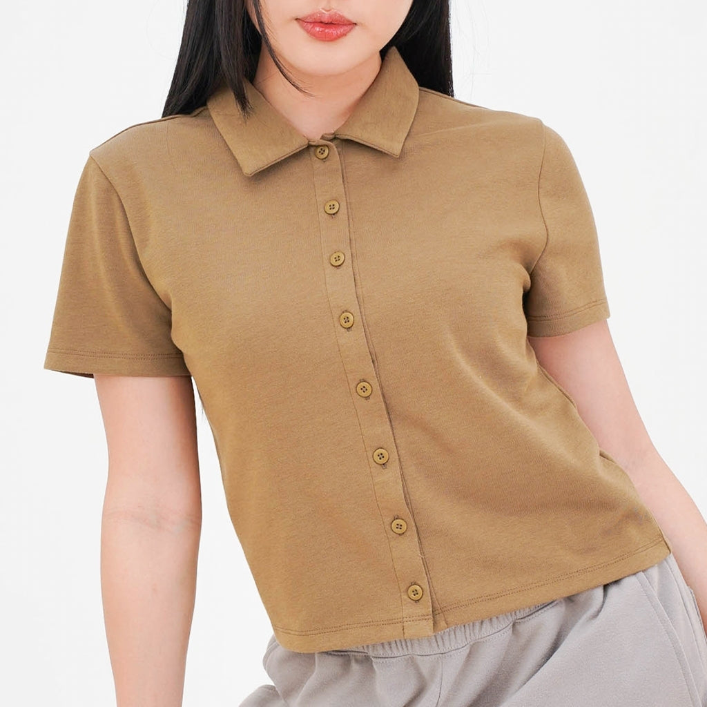Arven Collared Button Top