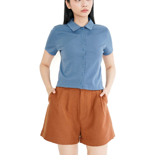 Arven Collared Button Top