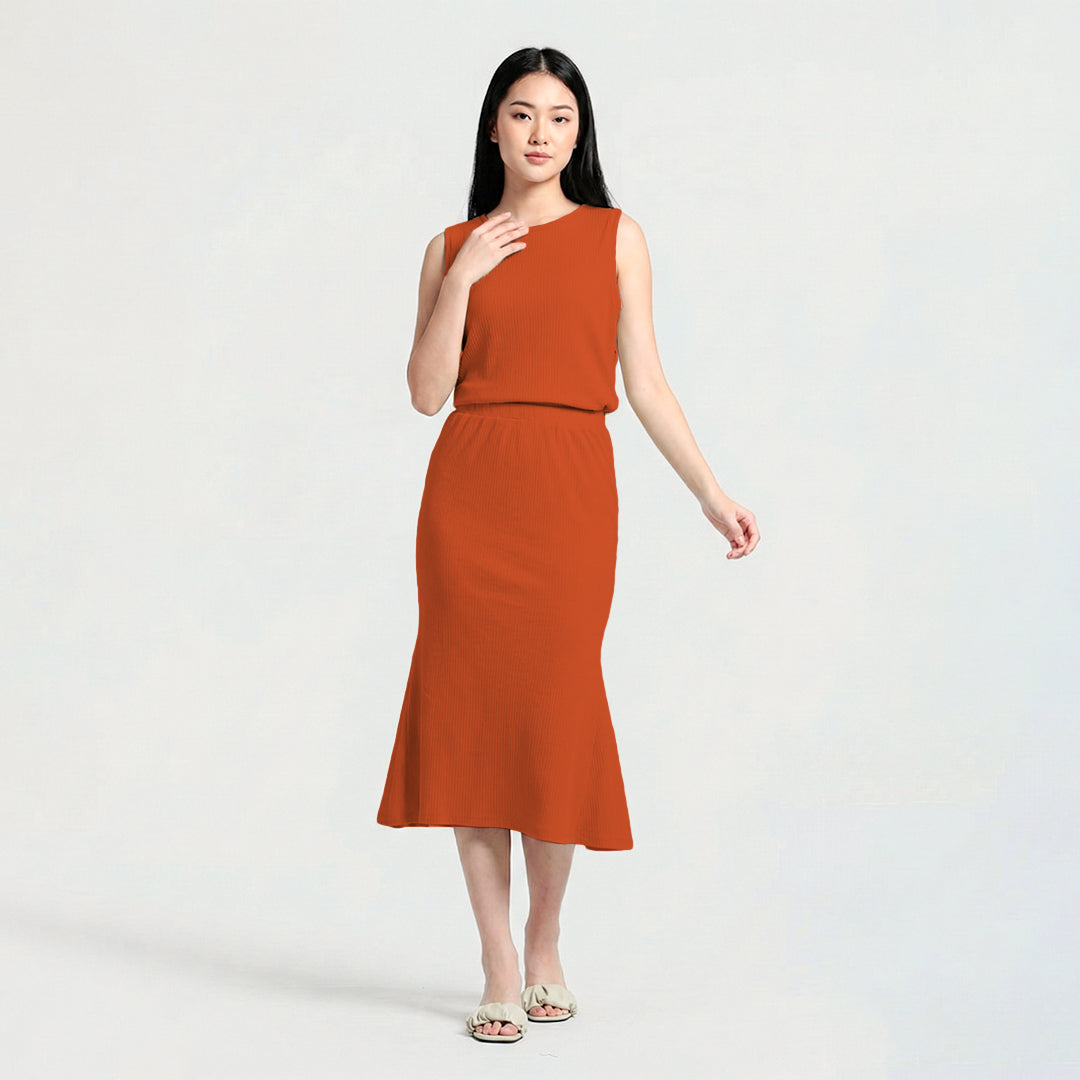 ZIANDGLO Cellina Skirt | Rok Midi Mermaid Wanita - Soft Knit