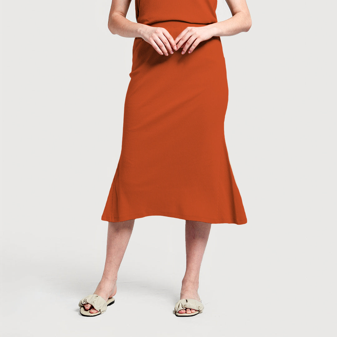 ZIANDGLO Cellina Skirt | Rok Midi Mermaid Wanita - Soft Knit