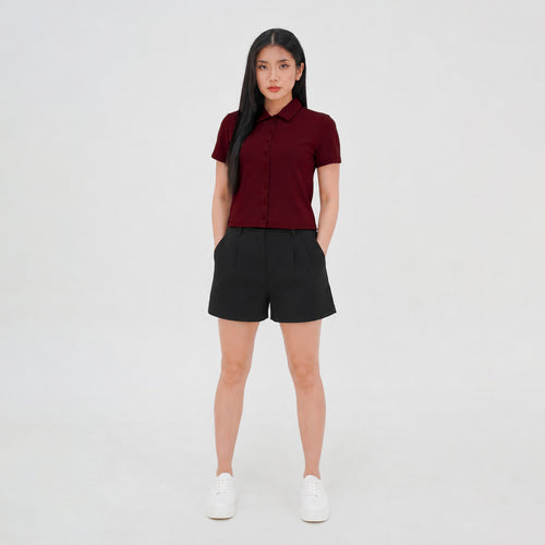 Arven Collared Button Top