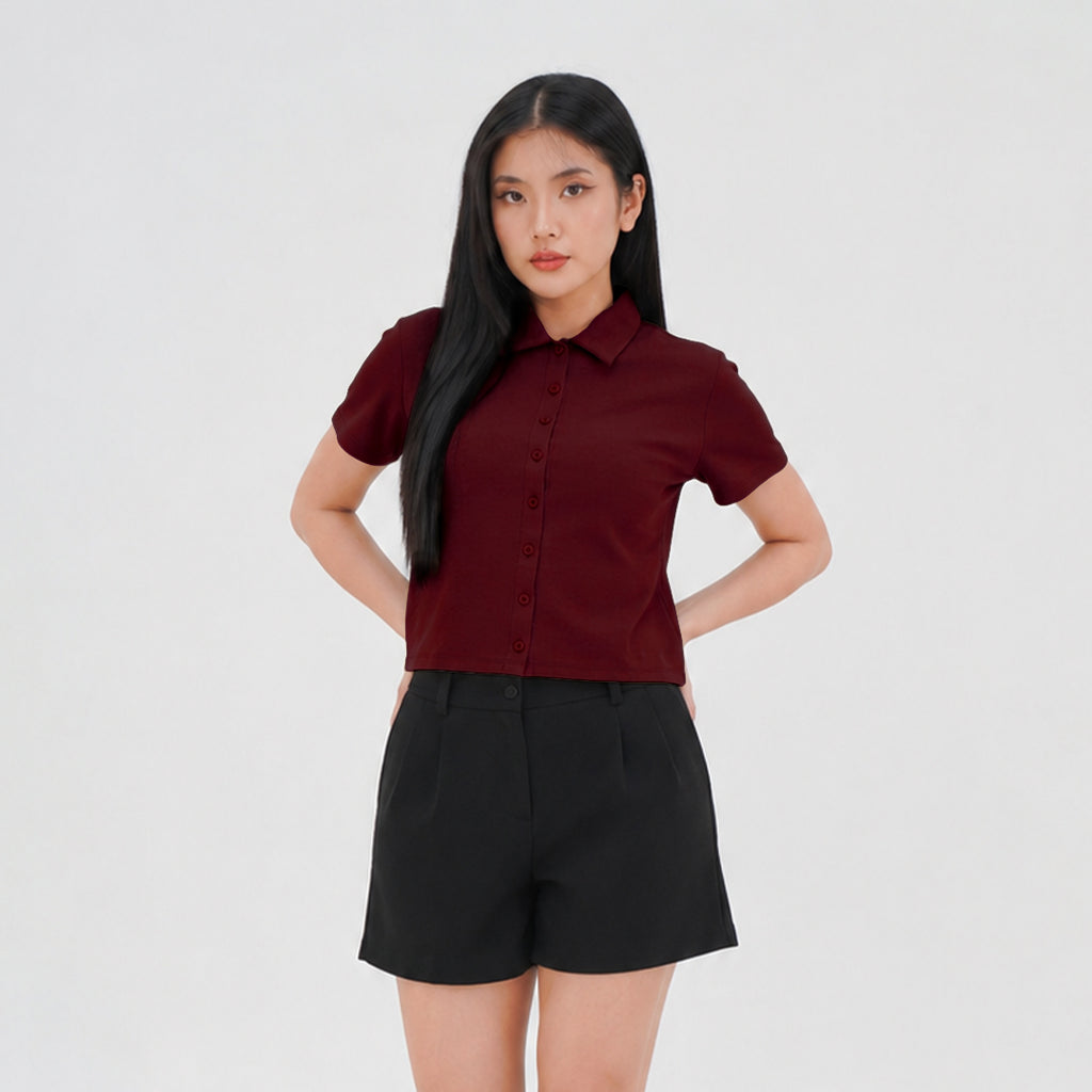 Arven Collared Button Top