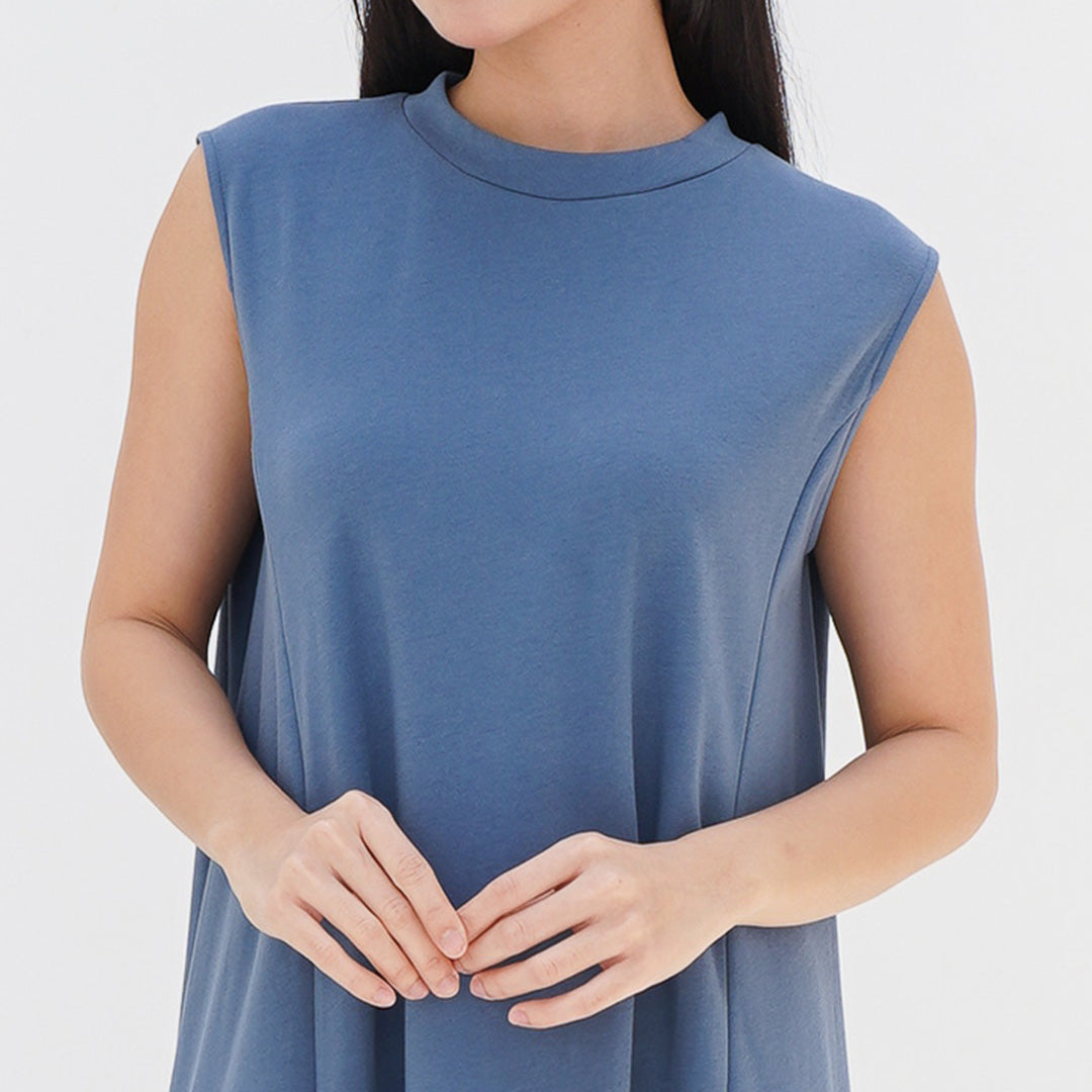 ZIANDGLO Valencia Maxi Dress With High Neck | Dress Tanpa Lengan Wanita - Danbowl