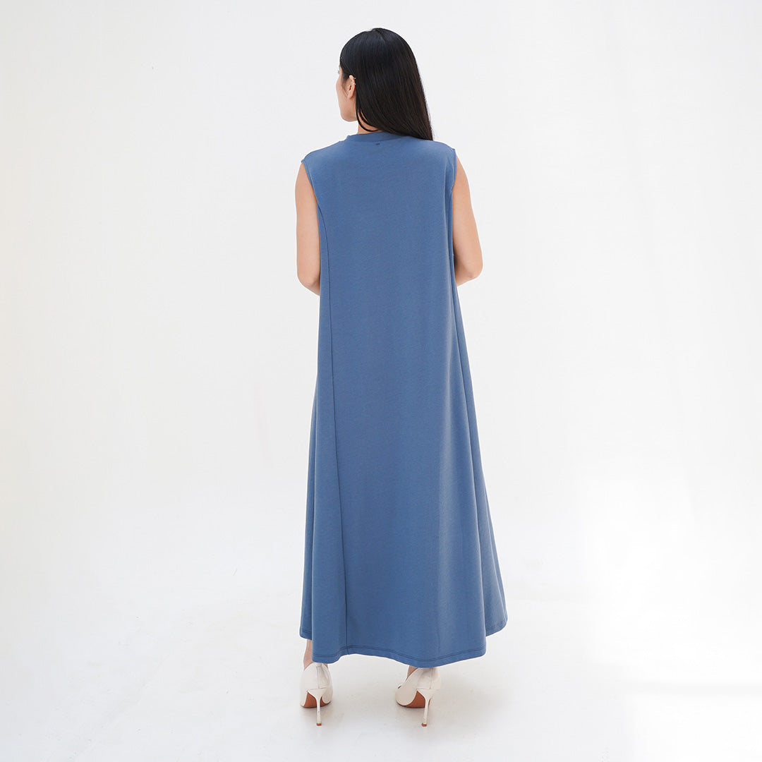 ZIANDGLO Valencia Maxi Dress With High Neck | Dress Tanpa Lengan Wanita - Danbowl