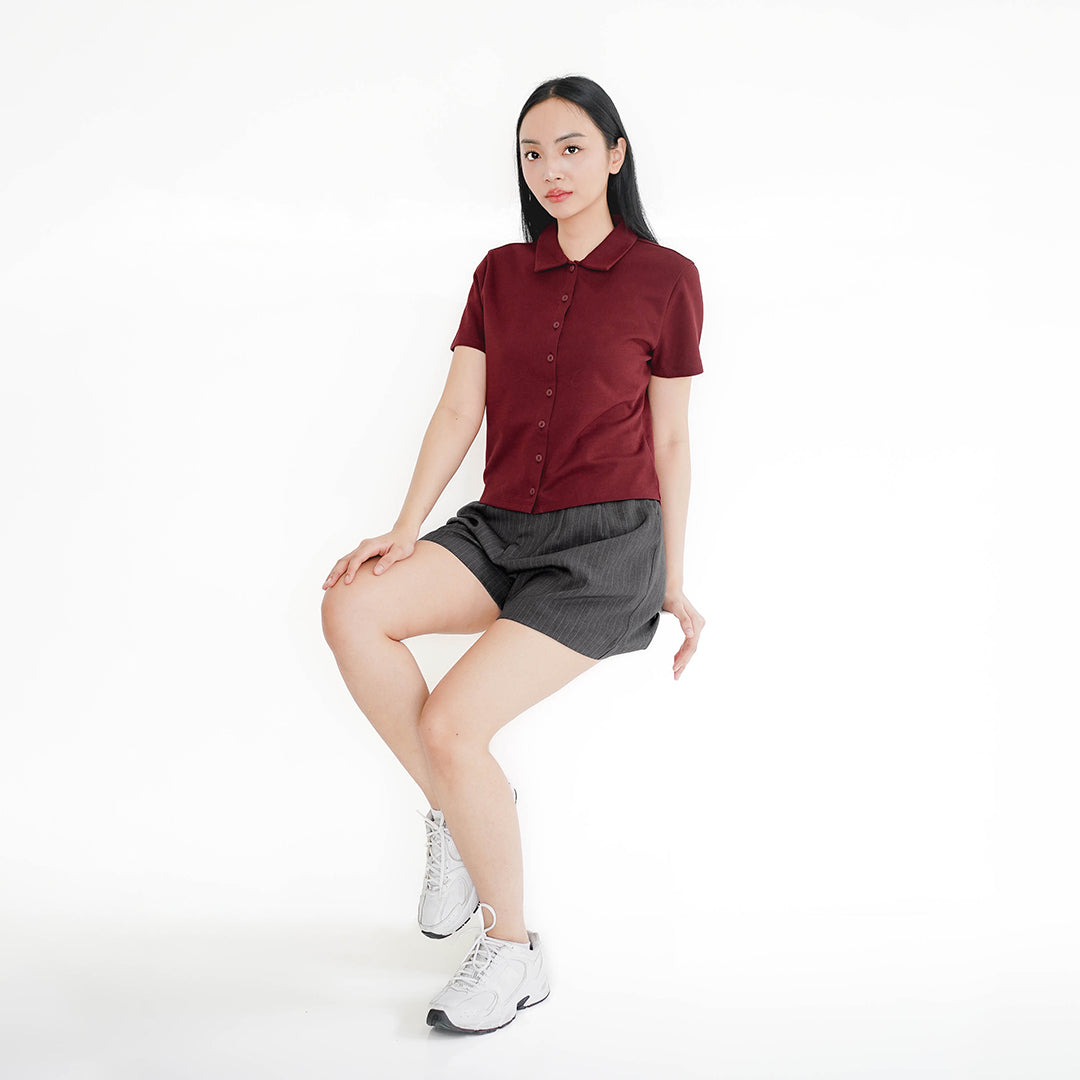 Arven Collared Button Top