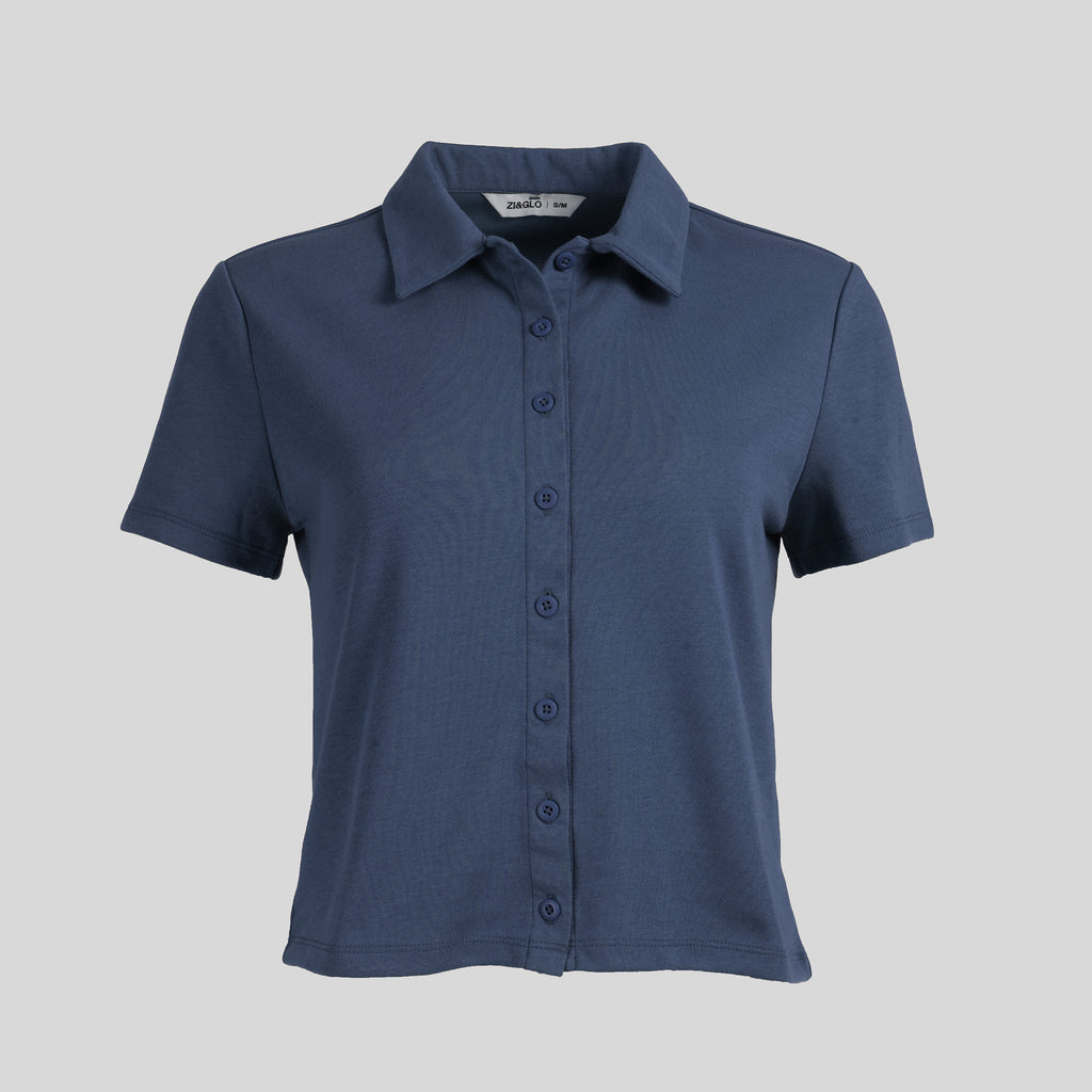 Arven Collared Button Top