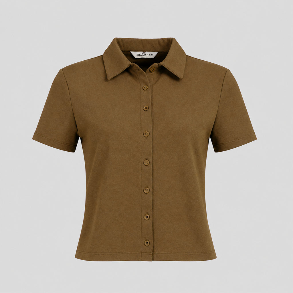 Arven Collared Button Top