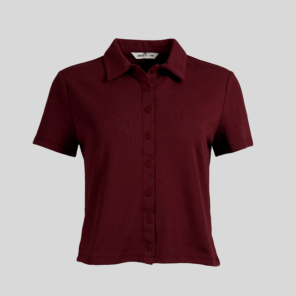 Arven Collared Button Top