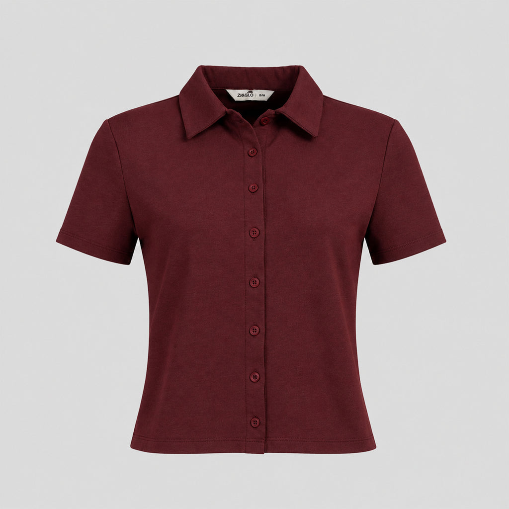 Arven Collared Button Top