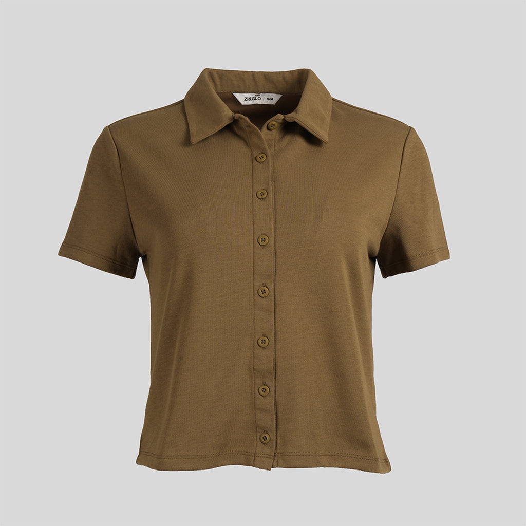 Arven Collared Button Top