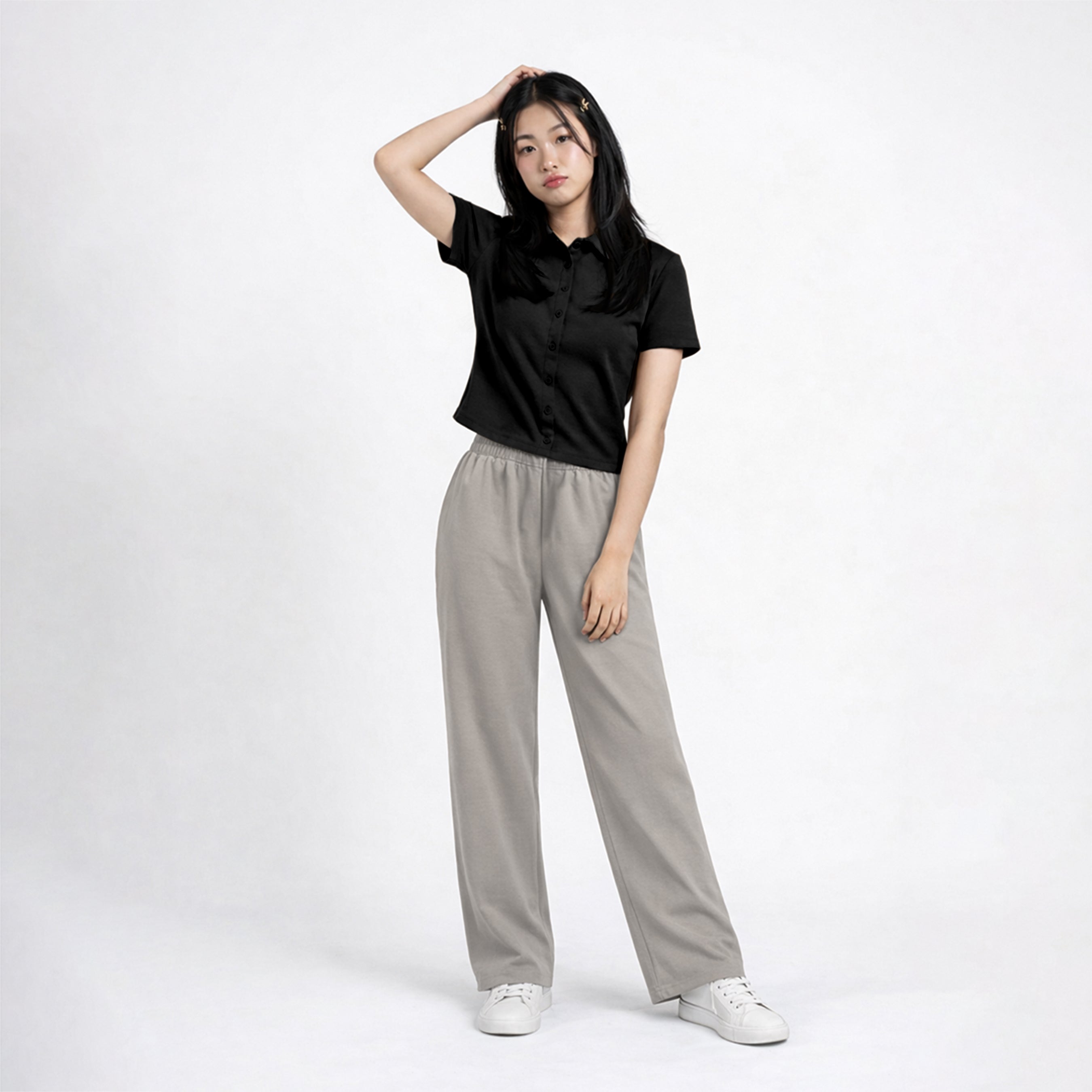 ZIANDGLO Arven Collared Button Top | Atasan Berkerah Wanita - Danbowl