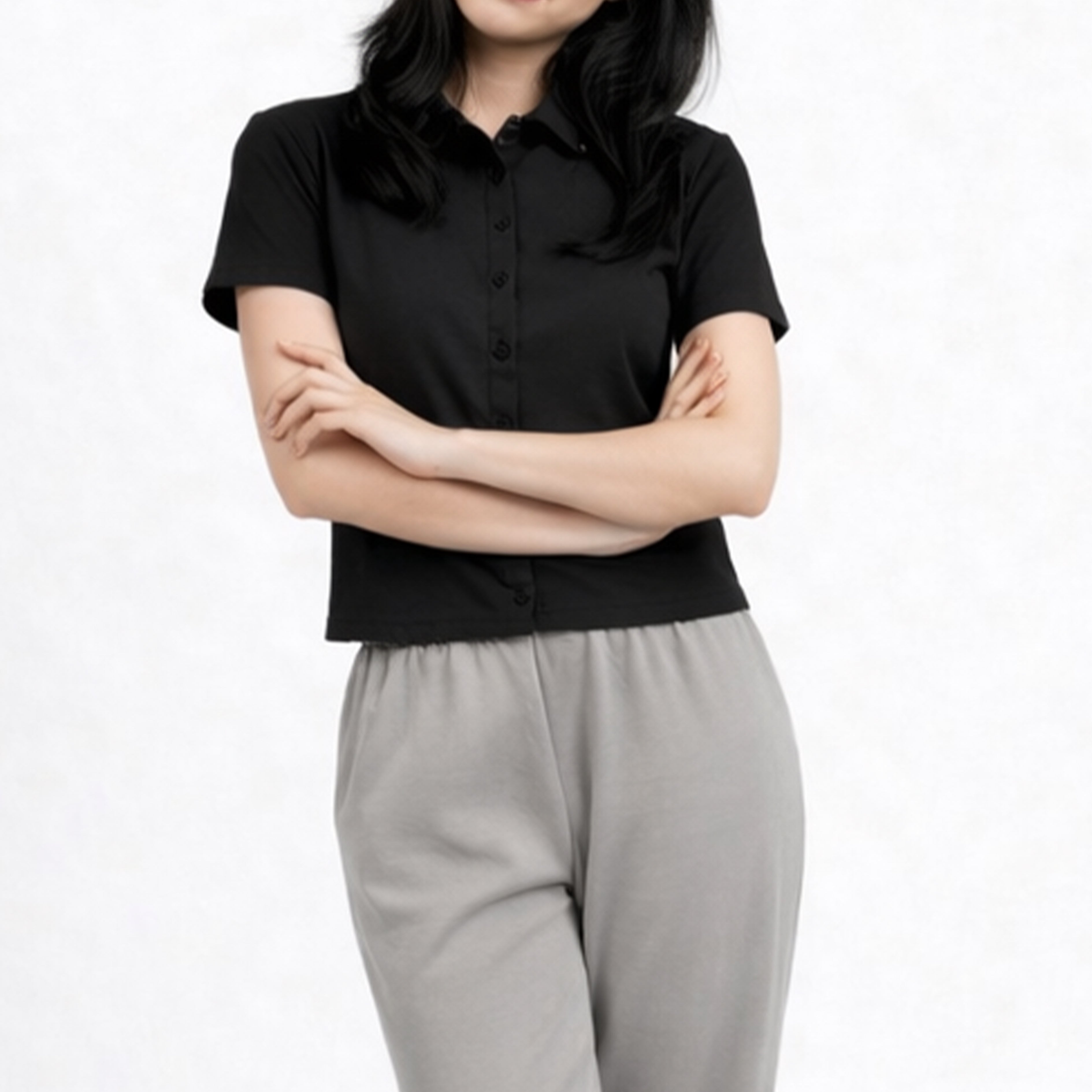 ZIANDGLO Arven Collared Button Top | Atasan Berkerah Wanita - Danbowl