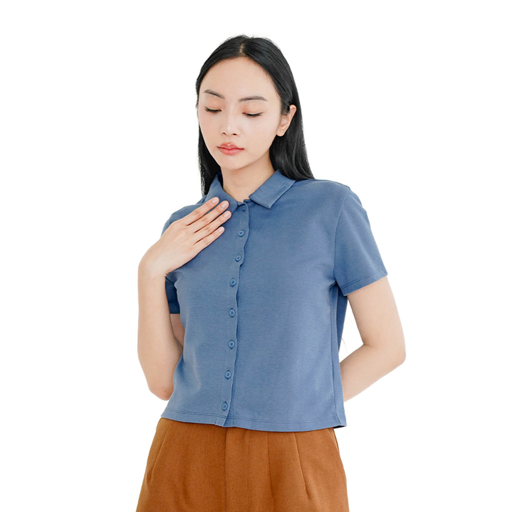 Arven Collared Button Top
