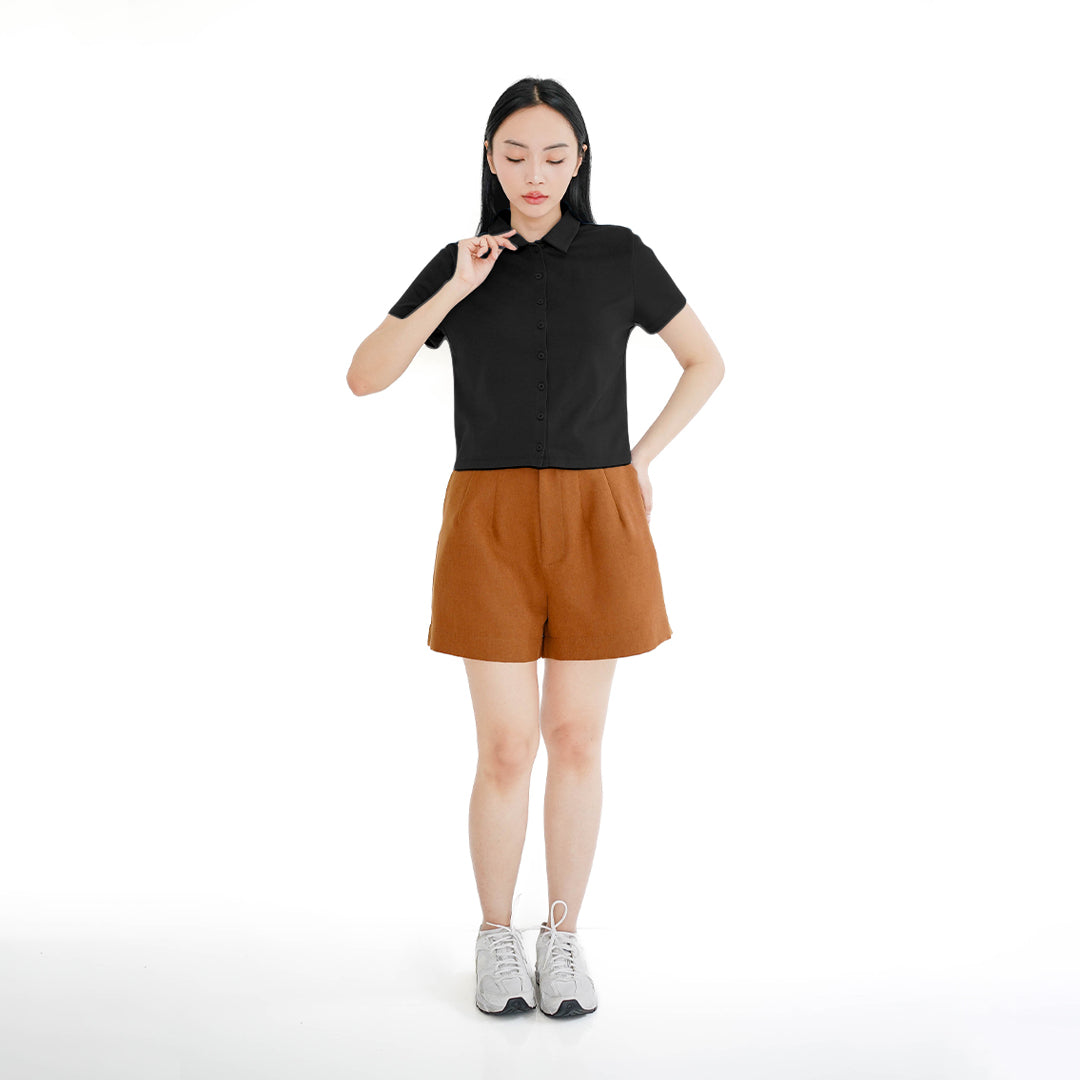 Arven Collared Button Top