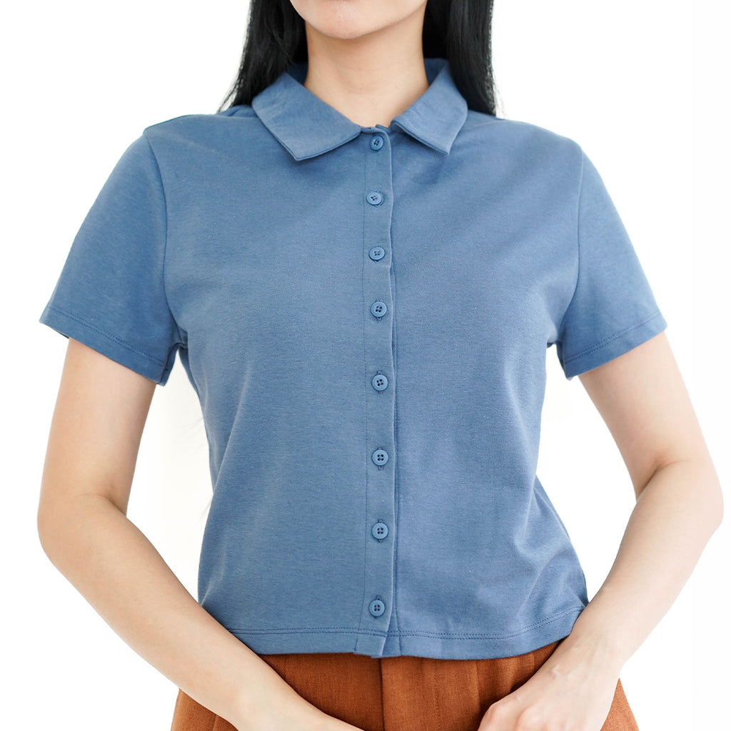 Arven Collared Button Top