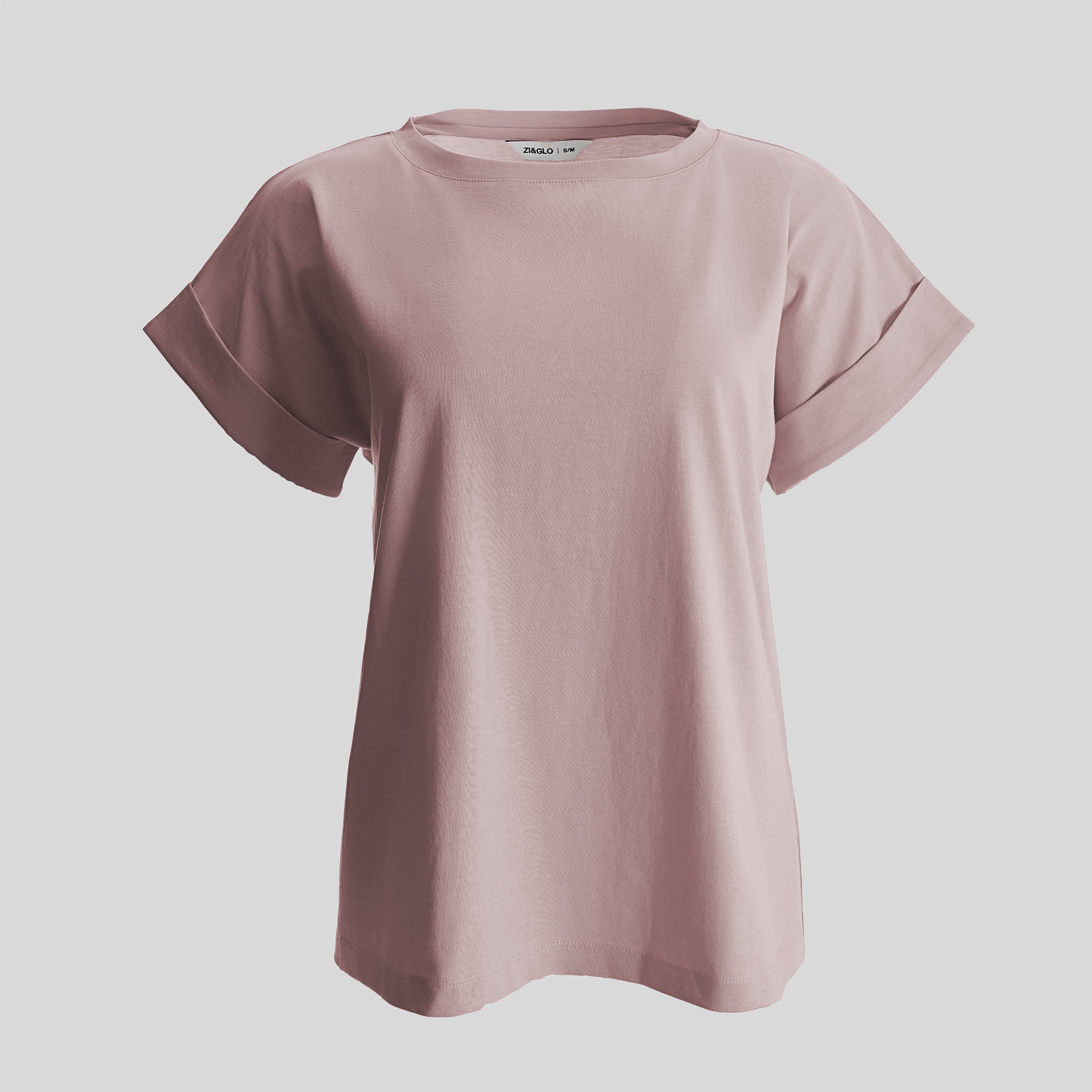 ZIANDGLO Elyn Rolled-up Sleeve T-shirt | Kaos Lengan Pendek Wanita - Cotton Combed