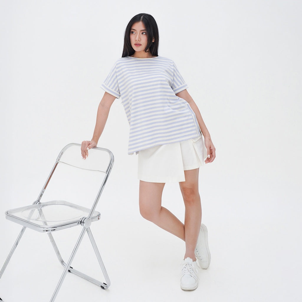 ZIANDGLO Lola Stripe T-Shirt | Kaos Garis Wanita - Cotton Stripe