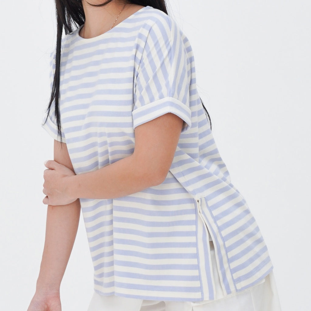 ZIANDGLO Lola Stripe T-Shirt | Kaos Garis Wanita - Cotton Stripe