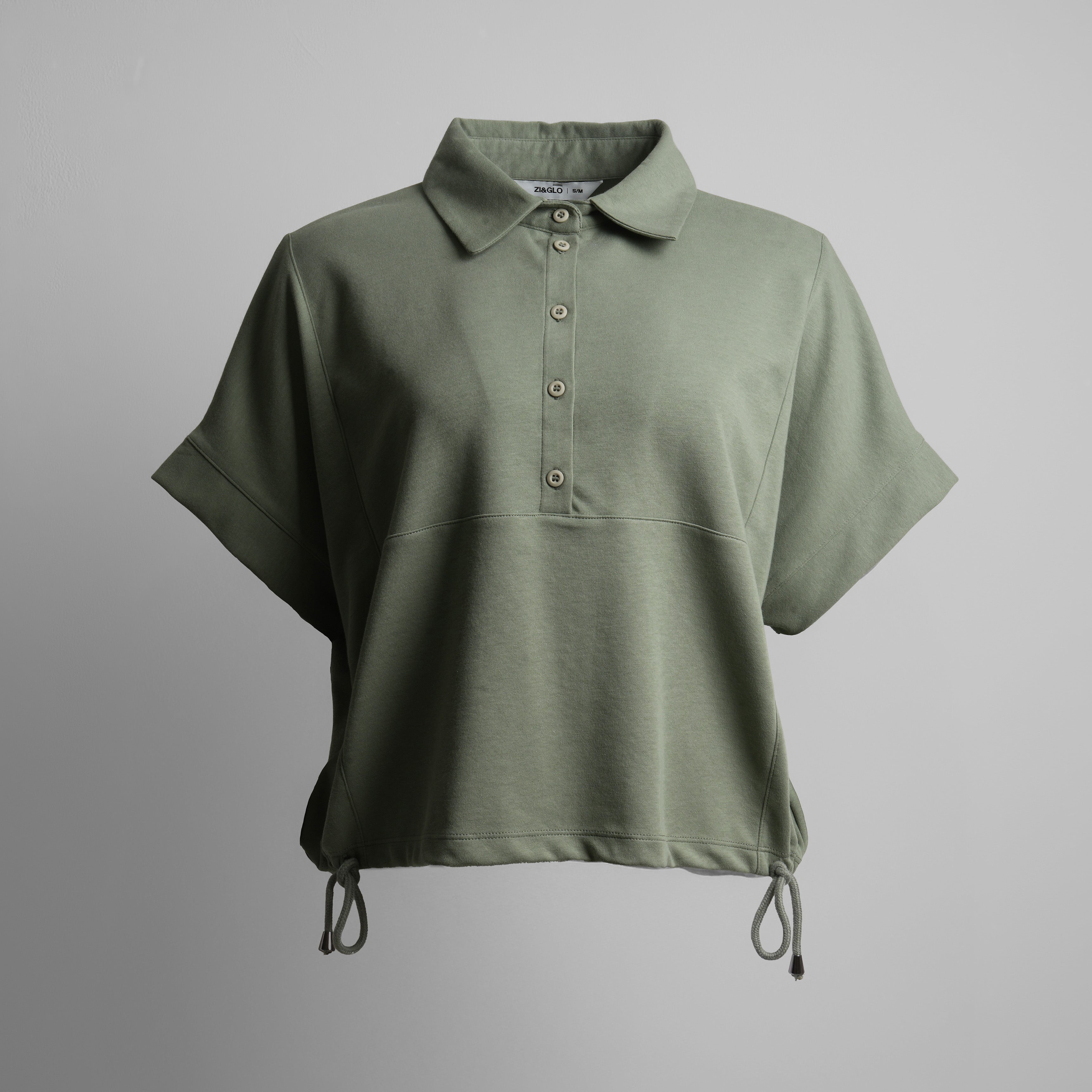 ZIANDGLO Mavis Drawstring Top | Atasan Berkerah dengan detail Tali Wanita - Danbowl