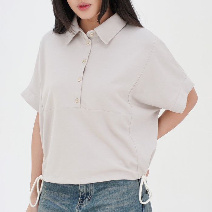 ZIANDGLO Mavis Drawstring Top | Atasan Berkerah dengan detail Tali Wanita - Danbowl