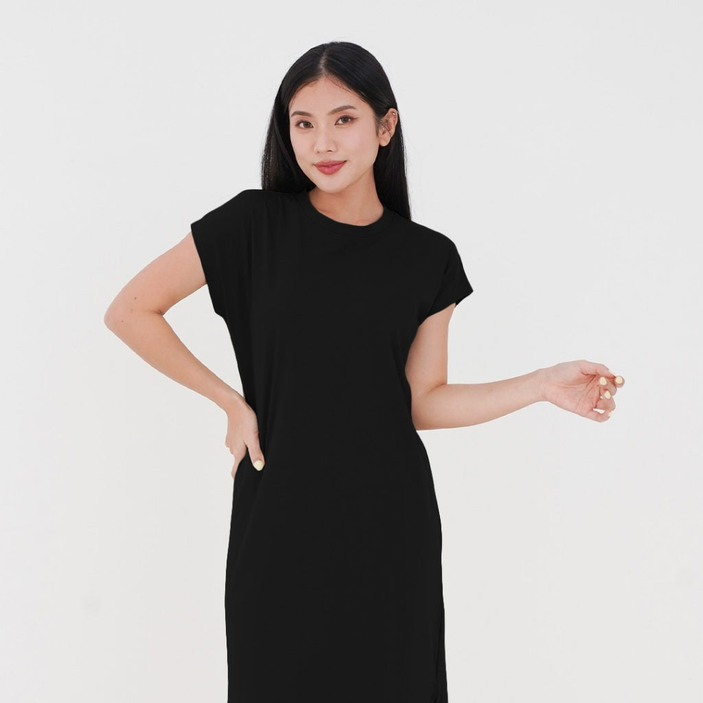 ZIANDGLO Maylen Midi Dress | Dress Midi Wanita - Cotton Combed