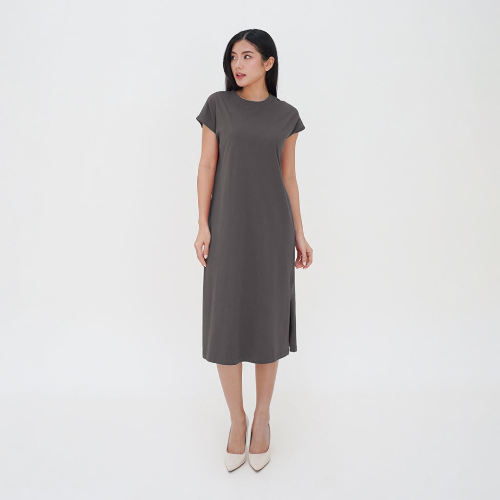 ZIANDGLO Maylen Midi Dress | Dress Midi Wanita - Cotton Combed
