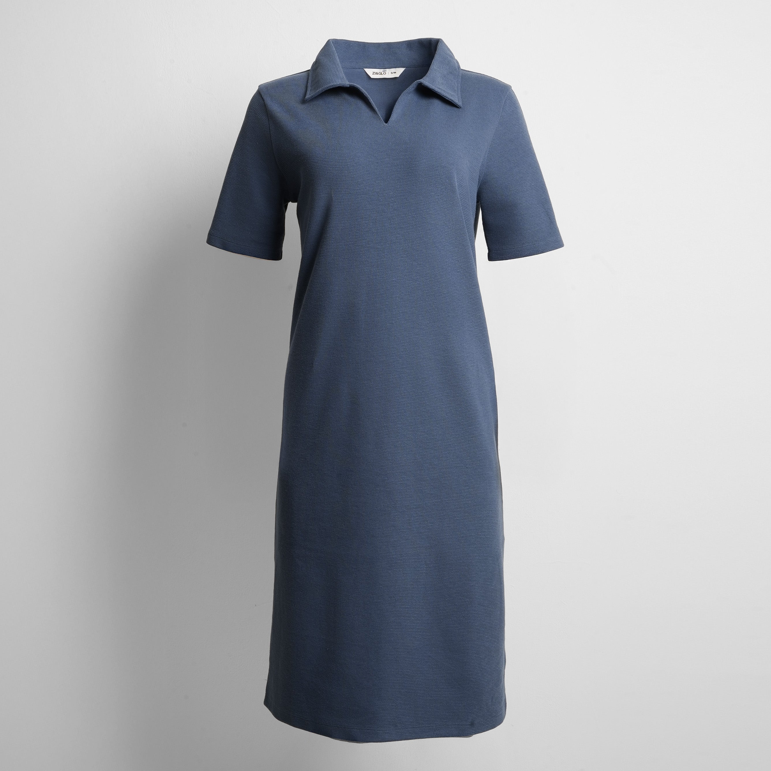 ZIANDGLO Raely Collar Dress | Dress Midi Berkerah Wanita - Cross Stitch