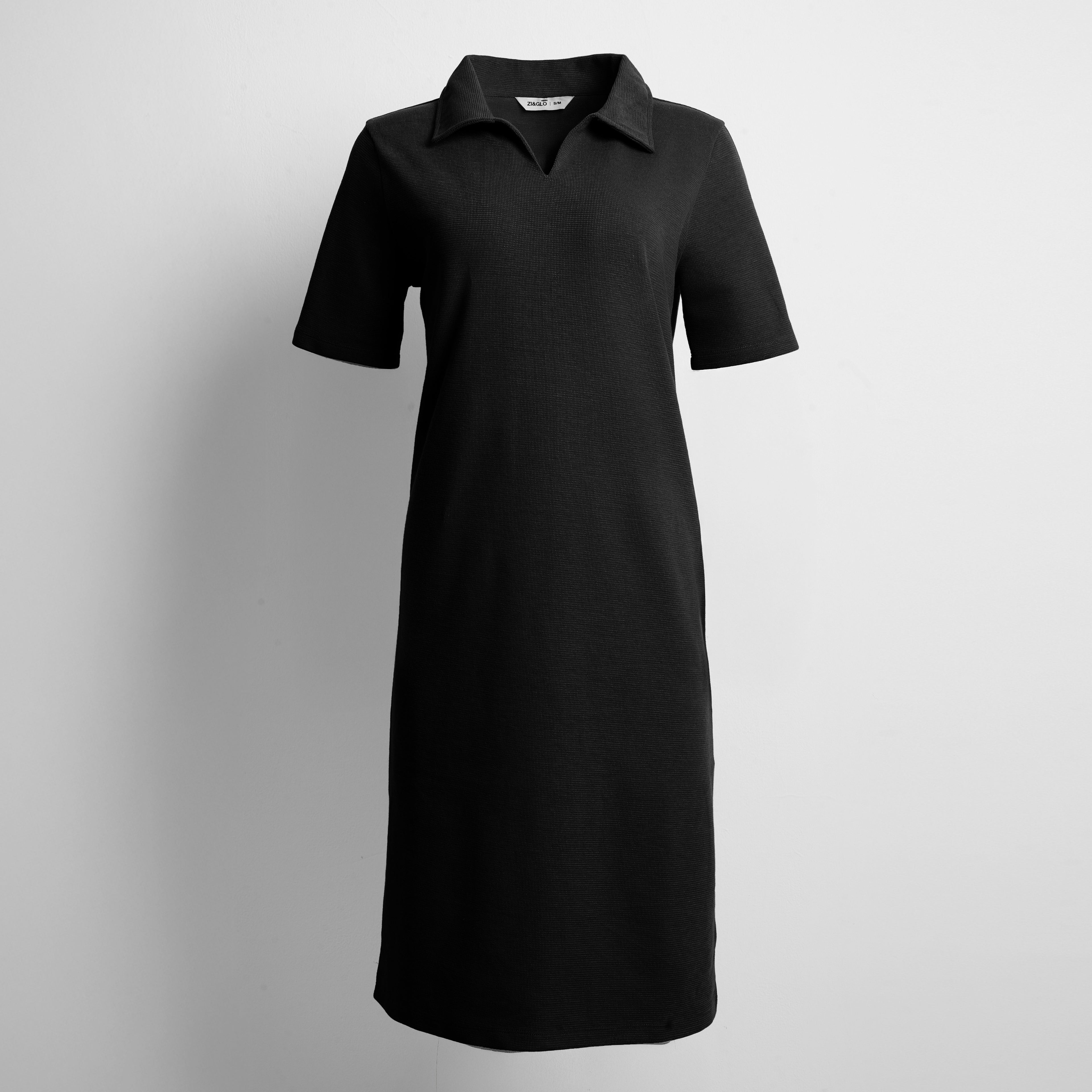 ZIANDGLO Raely Collar Dress | Dress Midi Berkerah Wanita - Cross Stitch