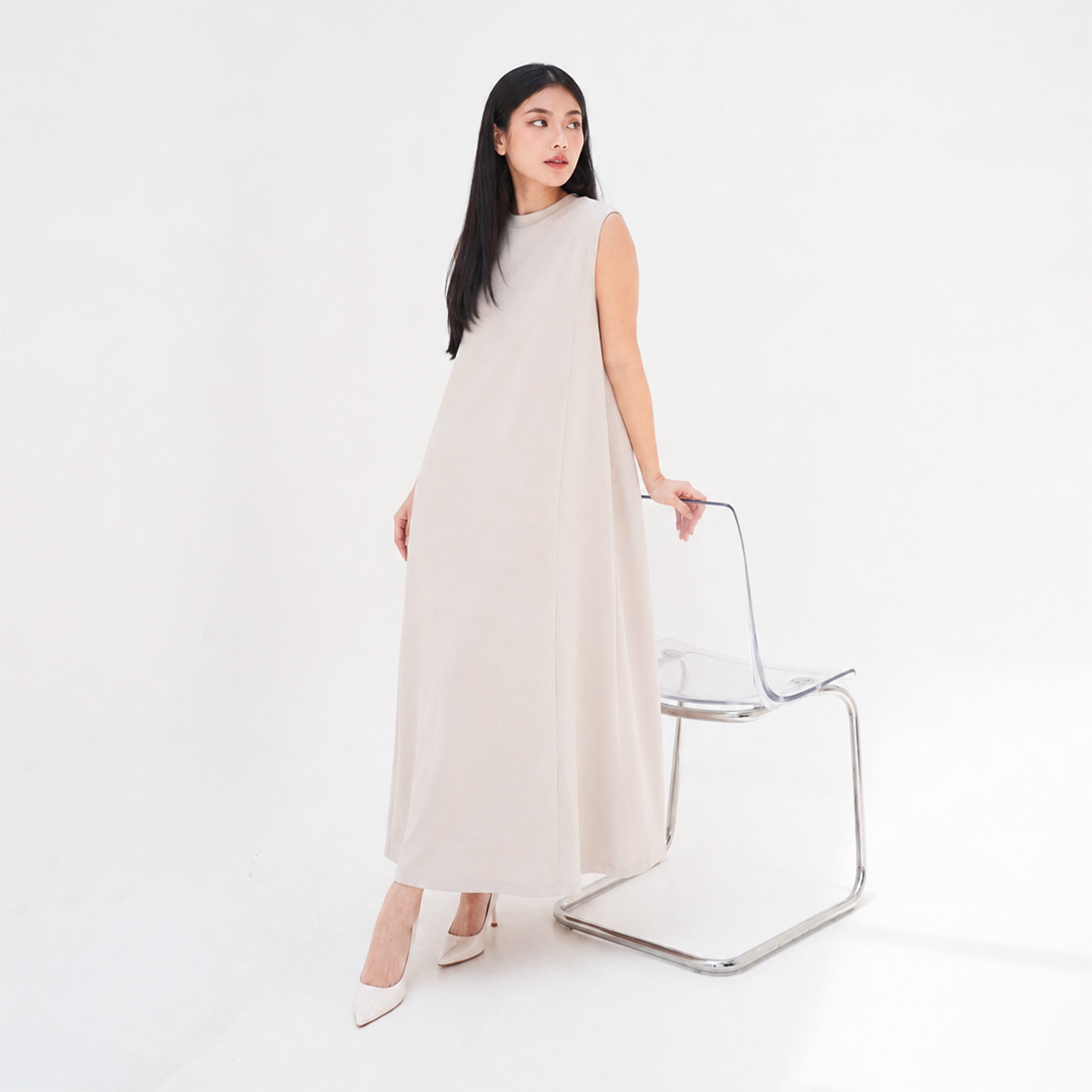 Valencia Maxi Dress With High Neck