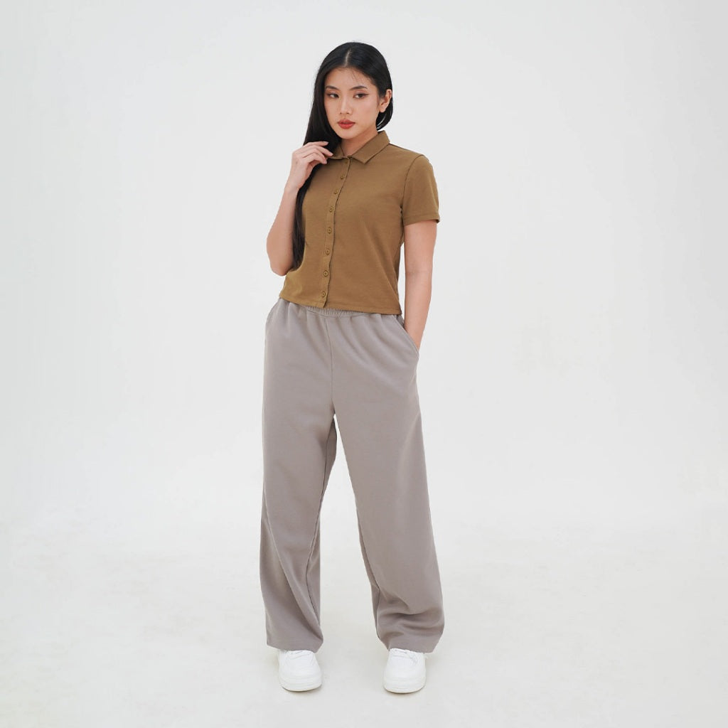 ZIANDGLO Arven Collared Button Top | Atasan Berkerah Wanita - Danbowl