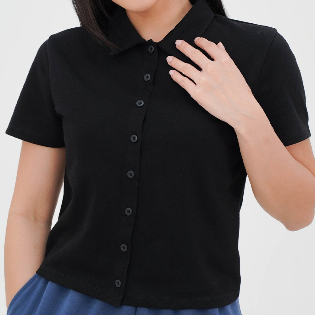 Arven Collared Button Top