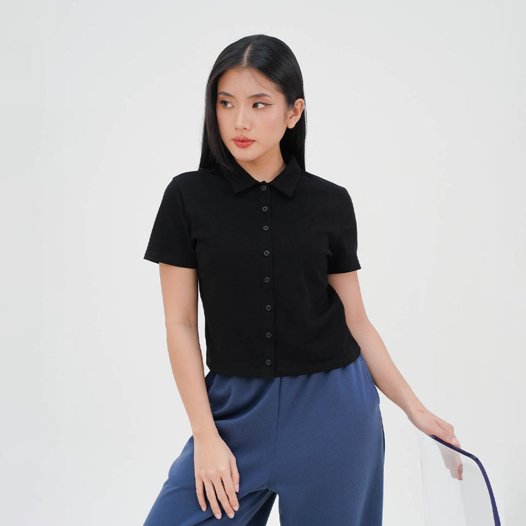 Arven Collared Button Top