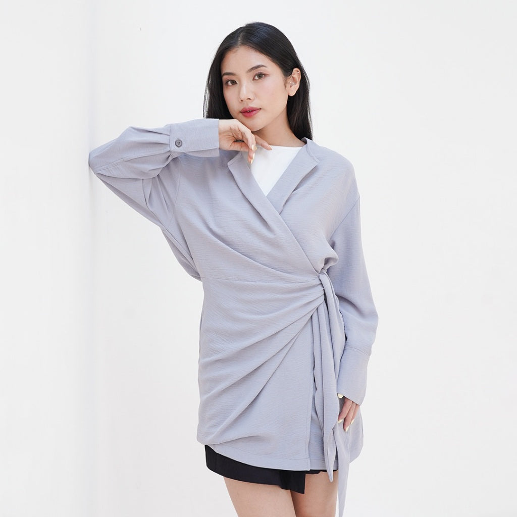 ZIANDGLO Eliora Outer Blouse | Luaran Lengan Panjang Wanita - Woven Airflow
