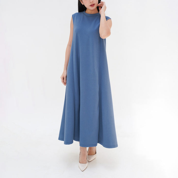 ZIANDGLO Valencia Maxi Dress With High Neck | Dress Tanpa Lengan Wanita - Danbowl