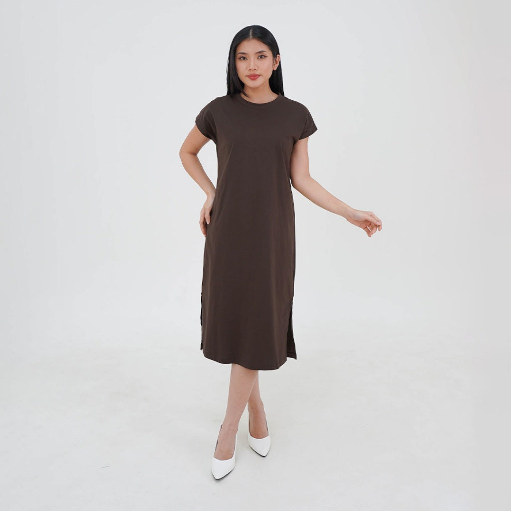 ZIANDGLO Maylen Midi Dress | Dress Midi Wanita - Cotton Combed