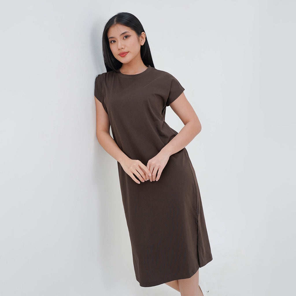 ZIANDGLO Maylen Midi Dress | Dress Midi Wanita - Cotton Combed