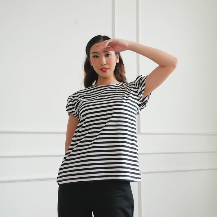 Alea Stripe T-Shirt Black-White